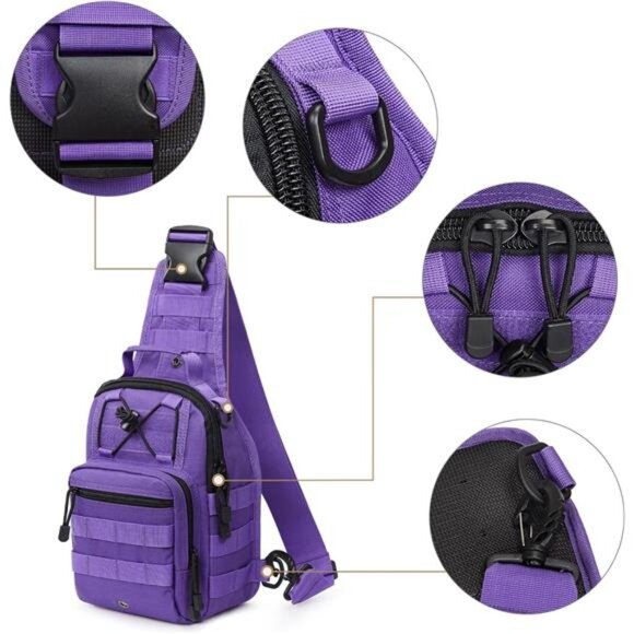 Outdoor Tactical Bag Backpack, Purple - Picture 5 of 7